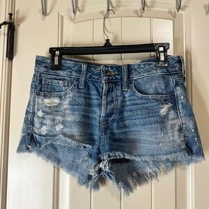 Abercrombie & Fitch Light Blue Distressed Jean Shorts Size 24